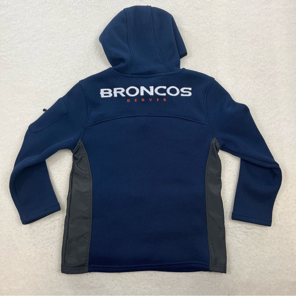 NFL Denver Broncos Boys Navy 1/4 Zip Hoodie Jacket Size Medium (10-12) - Picture 7 of 8